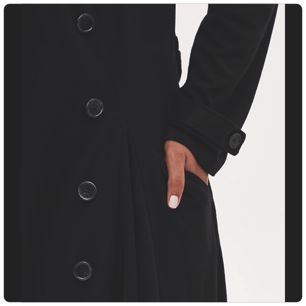 SALE!! BNWT! TORRID BLACK BRUSHED PONTE TRENCH COAT! MULTIPLE SIZES 12-30! - Picture 5 of 9